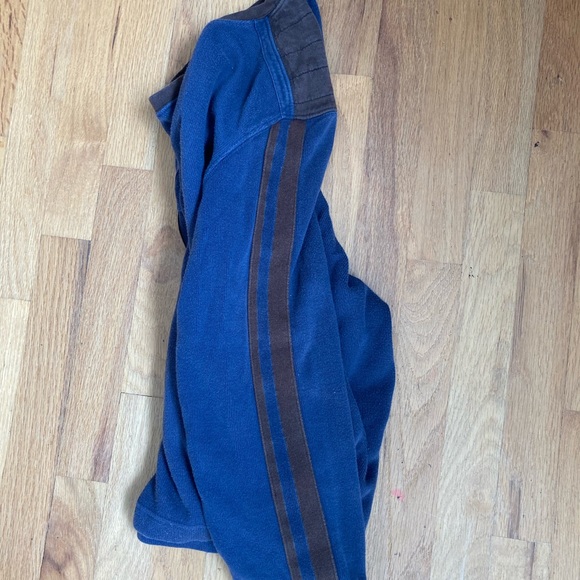 blue long sleeve top with brown stripes from point zero size medium - Picture 4 of 4